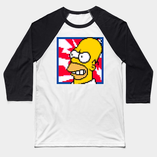 Homer Sprite Baseball T-Shirt by SpriteGuy95